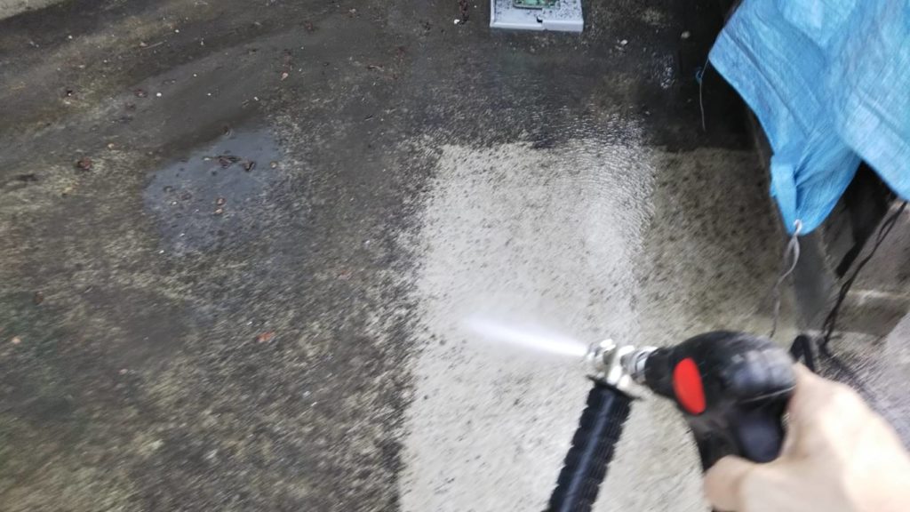 駐車場の洗浄